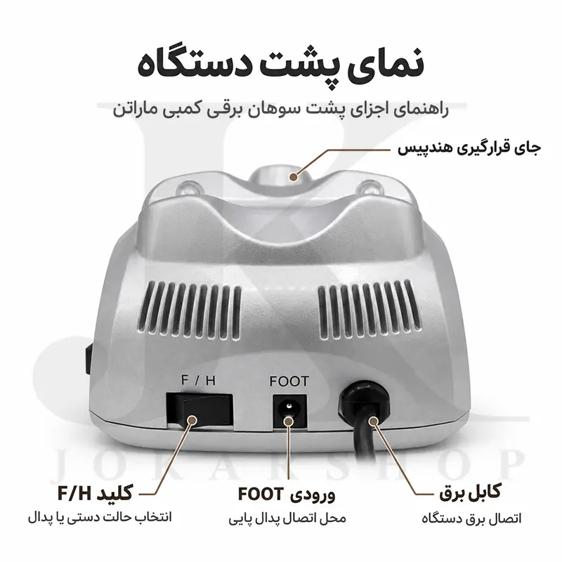 نمای پشت سوهان برقی ماراتن کمبی 24 ورودی پدال و حالت HAND FOOT