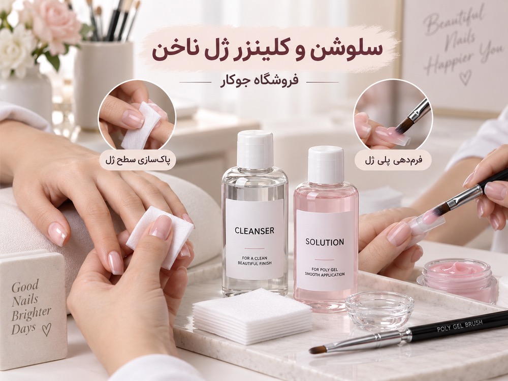 سلوشن پلی ژل و کلینزر ژل ناخن برای کاشت ژل