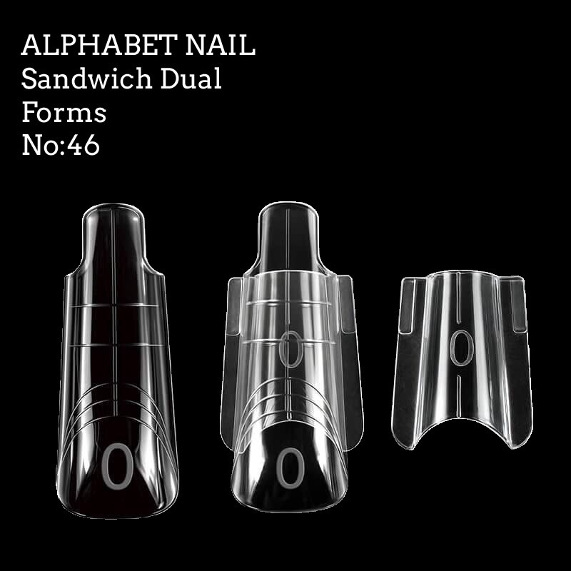 قالب ناخن ساندویچی کافین کامل (Full Coffin) 280 عدد الفابت نیل کد 46 | ALPHABET NAIL
