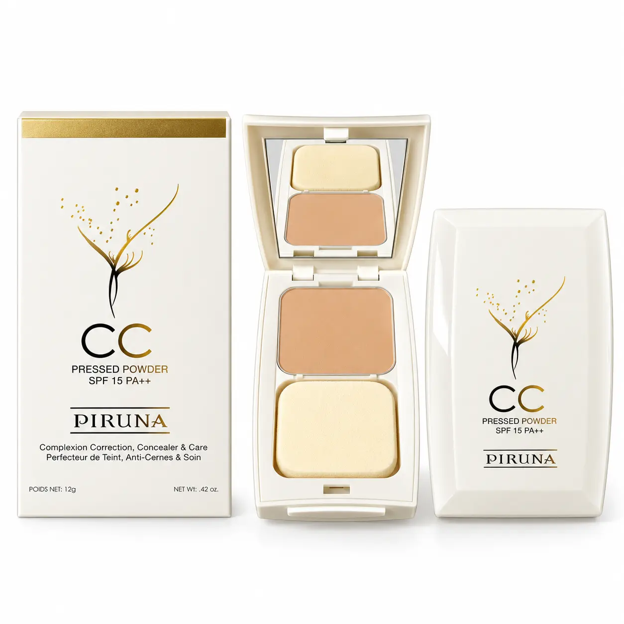 پنکک آرایشی سی سی CC پیرونا SPF 15 شماره 04 | PIRUNA