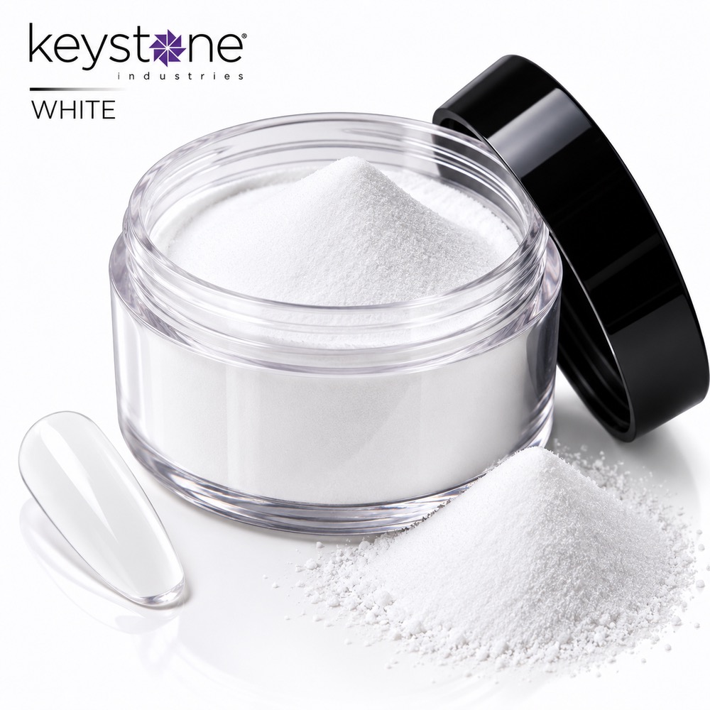 پودر کاشت ناخن کیستون سفید گچی | KEYSTONE