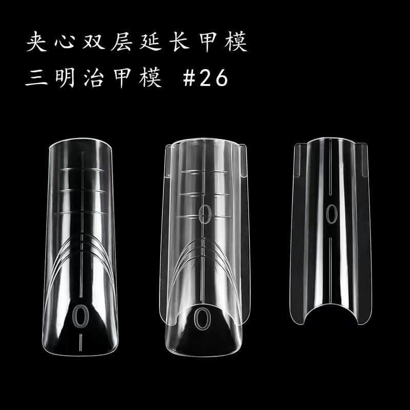 قالب ناخن ساندویچی بالرین (Coffin / Ballerina) 280 عدد الفابت نیل کد 26 | ALPHABET NAIL