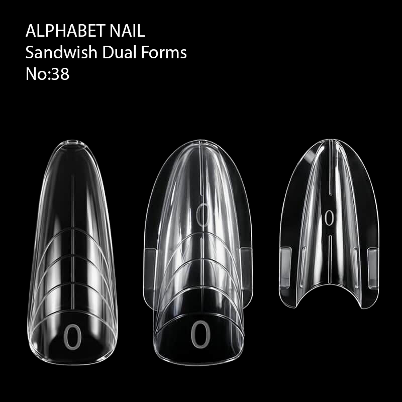 قالب ناخن ساندویچی قالب بادامی (Almond) 280 عدد الفابت نیل کد 38 | ALPHABET NAIL