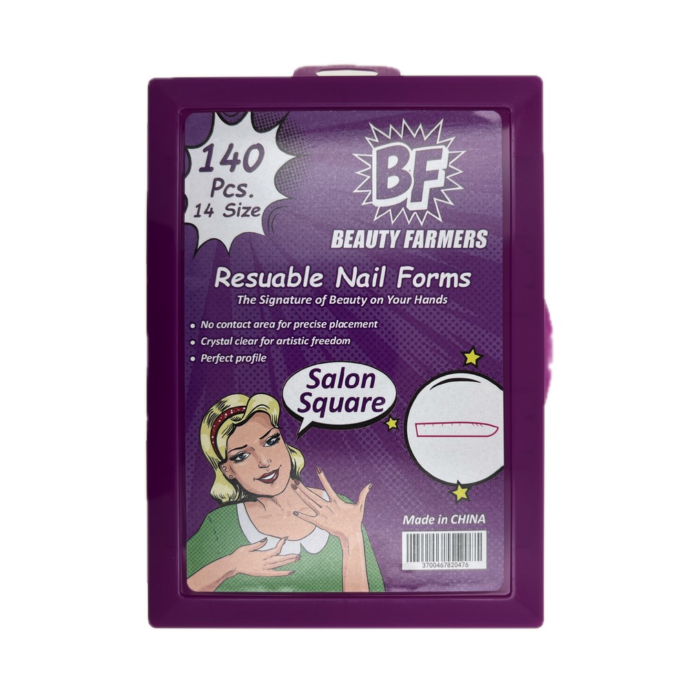 قالب ناخن مربع سالن بیوتی فارمرز 140 عددی | BEAUTY FARMERS